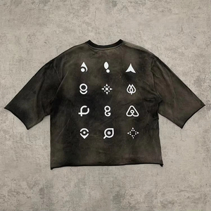 เสื้อยืดคอกลมผู้ชายผ้าฝ้ายทรงโอเวอร์ไซส์ แขนสั้น สไตล์ลำลอง ดีไซน์เรียบง่าย ไม่หดตัว ขายส่ง - Product Image 2