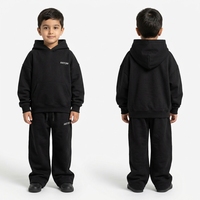 Ensemble sweat à capuche et pantalon de jogging oversize pour garçons, 100 % coton molletonné respirant, jambes larges, design logo personnalisé, survêtements hip-hop