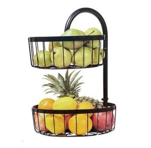 Panier de rangement pour fruits avec poignée pour salon, panier de rangement pour aliments et légumes de cuisine, étagère de rangement en métal détachable - Product Image 2