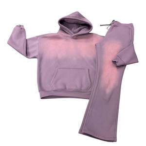 Conjunto Deportivo Vintage de Dos Piezas con Efecto Desgastado por el Sol, Chaqueta y Pantalones con Acabado Lavado, Corte Relajado para Uso Diario - Product Image 6