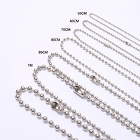 Prêt à expédier des connecteurs assortis de chaîne à billes de 1.5mm de diamètre pour la fabrication de bijoux