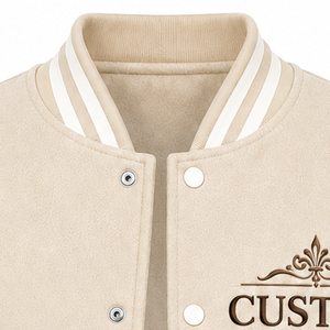 Chaqueta Varsity Personalizada de Textura Suave Premium con Mangas Acanaladas Reversibles, Diseño Clásico con Botones, Estilo Urbano Unisex - Product Image 6