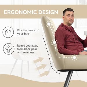 Sillas de comedor modernas y cómodas con cojines gruesos, sillas laterales tapizadas en tela con patas de metal para cocina, comedor - Product Image 4