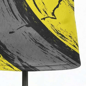 Camiseta de Manga Corta con Cuello Redondo y Estampado Abstracto Amarillo y Gris para Hombre, de Secado Rápido, Tejida, Deportiva, Ajustada, de Longitud Regular - Product Image 6