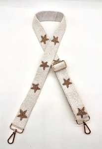 Sangle de sac à perles transparente pour sac de stade, sangle réglable dorée et blanche pour sac de jour de match, sangle de remplacement faite à la main pour sac à bandoulière C - Product Image 4