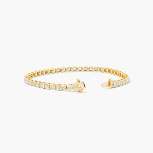 14K Yellow Gold Baguette Cut Lab Grown Diamond Tennis <b>Bracelet</b> - Product Image 4