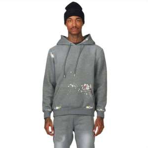 Sudadera con capucha de algodón de alta calidad con logotipo personalizado, estilo oversized, lavado ácido, para hombre. Sudaderas con capucha oversized. - Product Image 1