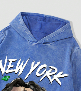 Sweat à capuche personnalisé imprimé délavé à l'acide de haute qualité pour hommes et femmes, streetwear, pull en coton épais, fournisseur en gros - Product Image 3