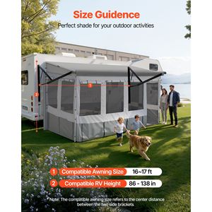Tenda Parasole Motorizzata per Camper 16-17 piedi, Compatibile con Porta Parasole e Finestre in Rete Ventilate per Tende da Sole - Product Image 3