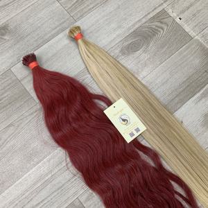 Vente chaude Double Dessiné Haute Qualité Rouge Platine Kératine Nano Pointe Extensions de Cheveux Humains - Product Image 6