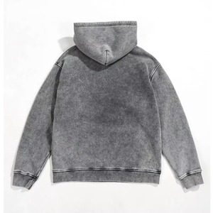 Sweat-shirt à capuche vintage marron délavé pour homme, en molleton épais, coupe oversize, style streetwear hip-hop, anti-boulochage - Product Image 6