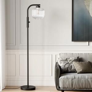 Lampe de sol industrielle en fer noir avec design en cage et douille E27 pour un style intérieur moderne - Product Image 1