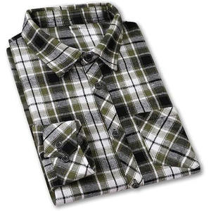 Chemise à carreaux à manches longues pour homme, coupe classique, motif tissé décontracté, noir et blanc - Product Image 5