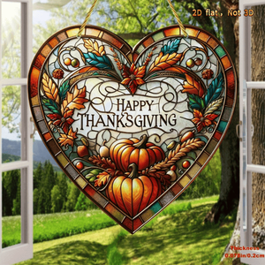 CIFbuy Atrapasol de Calabaza y Corazón para Acción de Gracias, Decoración Colgante de Acrílico para Jardín, Ventana de Otoño, Cristal y Atrapasoles - Product Image 4