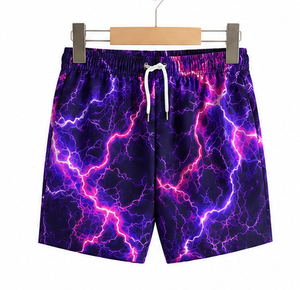 กางเกงว่ายน้ำแบบลำลองกางเกงขาสั้นบอร์ดพิมพ์ลายสายฟ้าของผู้ชาย - Product Image 5