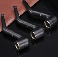Accessoires de fumage en gros : Pipe à tabac artisanale en bois et résine, givrée, courbée, durable, portable, mini