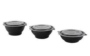 Tazón Redondo Negro Biodegradable de 20 oz, Libre de BPA, Apto para Microondas, con Tapa Transparente Ventilada, 120 Unidades (40/6) para Restaurantes y Hoteles - Product Image 6