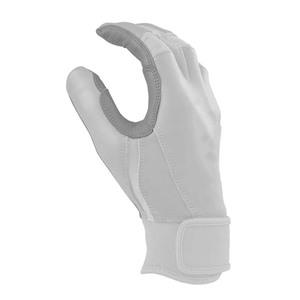 White Leather Batting Gloves Padded <b>Hook</b> and Loop Closure Lightweight & Durable for Training Unisex Adult - Product Image 2