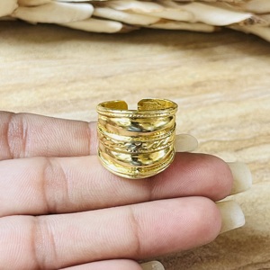 Latest High Demand Brass <b>Rings</b> Boho Band <b>Ring</b> For Women 18k Gold Plated <b>Chunky</b> Braided Wide Stackable <b>Rings</b> Wholesale/OEM/ODM - Product Image 2