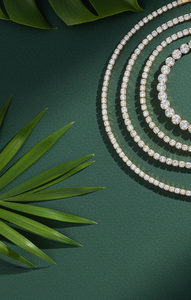 Bracelet tennis et collier ras-du-cou tendance en or plaqué 14k/18k avec diamants de laboratoire – Cadeau de fiançailles de luxe, bijoux de mariée - Product Image 4
