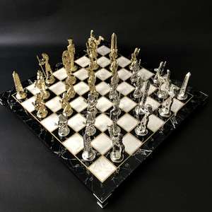 Jeu d'échecs exécutif haut de gamme en métal, cadeau souvenir de luxe, portable, durable, en alliage d'aluminium, décoration de table pour cadeau d'entreprise - Product Image 2