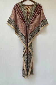 Vestido Kaftán Informal de Verano con Estampado Floral Tropical, sin Mangas, de Algodón, para Mujer, Ropa de Playa, Ropa de Estar por Casa, Textil Naaz - Product Image 2