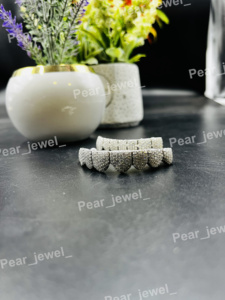 Grillz Dentales Hiphop de Plata 925 con Baño de Rodio y Piedra de Moissanita, Microincrustaciones, para Uso Diario Masculino - Product Image 4
