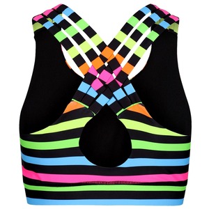 เสื้อชั้นในกีฬาผู้หญิงแบบ OEM สั่งทำพิเศษ ผ้าเนื้อแน่น ป้องกันแบคทีเรีย ระบายอากาศ แห้งเร็ว ซัพพอร์ตสูง ดีไซน์ไขว้หลังแบบ Racerback สำหรับโยคะ - Product Image 6