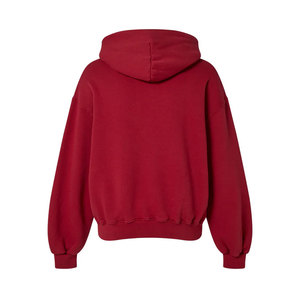 Haut à capuche rouge pour homme, coupe ample, manches longues, patchwork à carreaux, personnalisé, sans cordon de serrage, style décontracté - Product Image 1