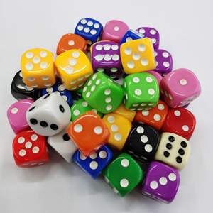 6 сторон круглые угловые акриловые кубики с цветными точками объемные пустые игровые кубики казино для взрослых на заказ 16 мм пластиковые кубики - Product Image 6