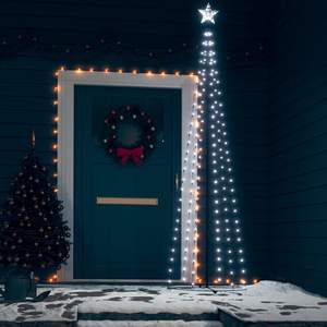 Sapin de Noël en forme de cône avec 136 LED blanc froid, décoration 2x8 pieds pour une présentation festive des fêtes - Product Image 1