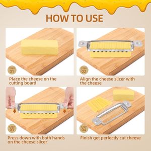 Trancheuse à fromage et beurre en acier inoxydable 18 lames – Outils à fromage de qualité supérieure - Product Image 2