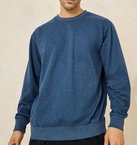 Minimalist Mens Sweatshirt Clean <b>Aesthetic</b> Drop Shoulder Baggy Fit High Quality Cotton Blank Crewneck <b>Top</b> Daily - Product Image 2