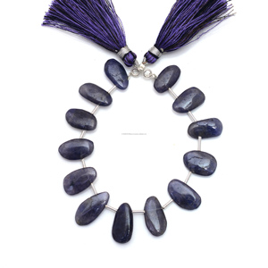 Cuentas de iolita natural Pepitas de piedras preciosas azules lisas para la fabricación de joyas Cuentas de piedra suelta Lote al por mayor - Product Image 2