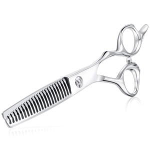 Harbor Industry Japanese Steel Notch Cut <b>Thinning</b> Scissor <b>Mirror</b> Polish Barber Hairdressing Tool 6 Inch Right-Handed Long Handle - Product Image 1