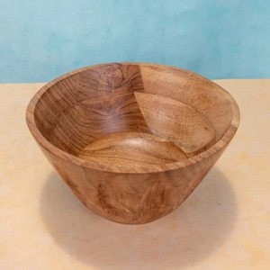 Bol à salade en bois d'acacia fait main avec cuillères de service, finition naturelle, design contemporain, résistant à la chaleur, jetable pour une utilisation en cuisine - Product Image 4