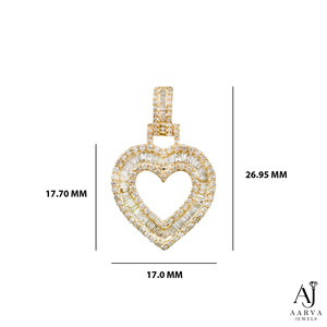 Collar con Colgante de Corazón Chapado en Oro de 18K, Estilo Hip Hop, con Zirconia, Joyería de Corazón Hueco, Regalo para Mujer - Product Image 4