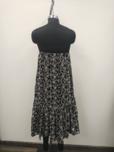 Floral Embroidered Chiffon <b>Midi</b> <b>Dress</b> A-Line Loose Fit Casual Summer <b>dress</b> - Product Image 2