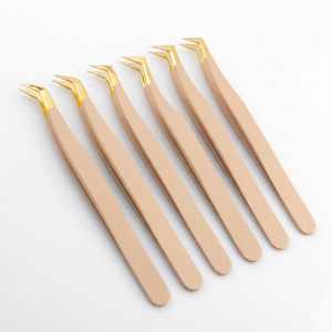 ชุดแหนบปลายขนตาสีทองปลายเปลือยพร้อมปลายเรียบสำหรับการต่อขนตา - Product Image 2