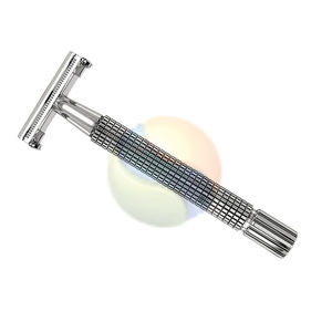 Navaja de Afeitar Clásica de Doble Filo con Mango de Acero Inoxidable de Alta Calidad para Barberos, Diseño Elegante para Hombres - Product Image 4