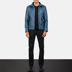 <b>Suede</b> Leather Motorcycle <b>Jacket</b> Made with Cow Skin Stand Collar Eco-Friendly Windproof Embroidered Customized <b>Men's</b> Winter - Product Image 3