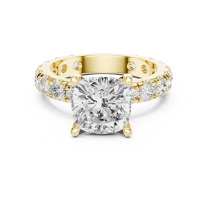 Anillos de Compromiso y Boda Clásicos para Mujer, Oro Sólido de 14K, Diamante Cultivado en Laboratorio con Corte Cojín de 3 CT, Certificado IGI, Regalo para Fiesta - Product Image 1
