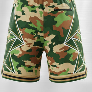 Shorts pour hommes à imprimé camouflage personnalisé, taille mi-haute, cordon de serrage, tissu respirant, style décontracté d'été - Product Image 3