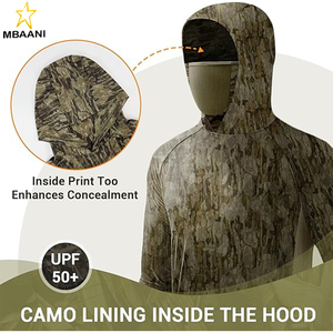 Sudadera con Capucha y Máscara para Hombre, Manga Larga, Protección Solar UV UPF 50+, Camisa de Pesca con Camuflaje - Product Image 5