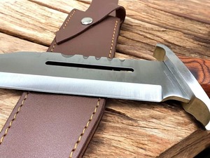 Cuchillo de caza hecho a mano de 15 pulgadas con hoja de acero D2 y mango de madera, regalo para padre, regalo de boda, cuchillo de camping, regalo para hijo. - Product Image 5
