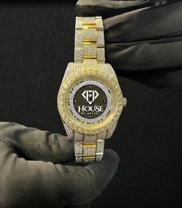 Reloj de Lujo de Acero Inoxidable con Incrustaciones de Diamantes VVS Moissanite, Reloj de Pulsera Hecho a Mano, Joyería Hip Hop Unisex - Product Image 1