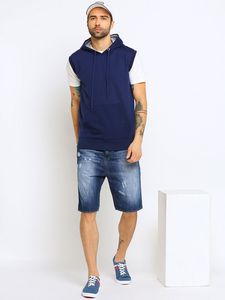 <b>Men</b> Casual Breathable Workout <b>Hooded</b> Tank <b>Tops</b> Sports Bodybuilding Stringer Muscle Cut Gym Hoodies - Product Image 2