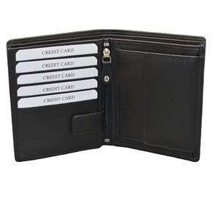 Portefeuille homme en cuir véritable, bifold, anti-RFID, court, design minimaliste, fermeture ouverte, usage quotidien, multifonction - Product Image 3