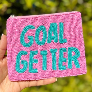 Monedero de cuentas de semillas hecho a mano con cita divertida 'Oops, me estoy comprando de nuevo', texto personalizado, bordado con cuentas a mano, cartera con cremallera unisex - Product Image 5