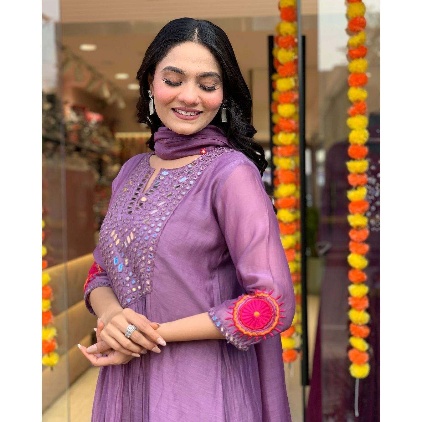 YOKE Cutu0026Patchwork Highneck Sweater